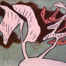 Garten grün rosa, 2022, Pastell auf Papier, 48 x 62 cm